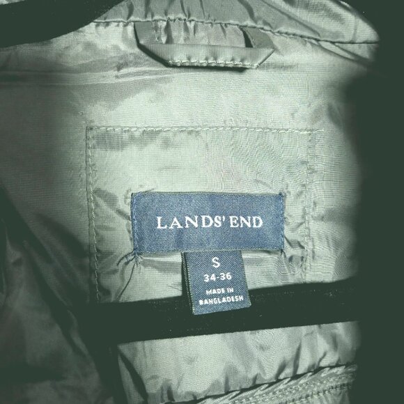 Lands End Green Packable Jacket S 34-36 Lightweight Polyester Shell & Lining - Picture 3 of 5